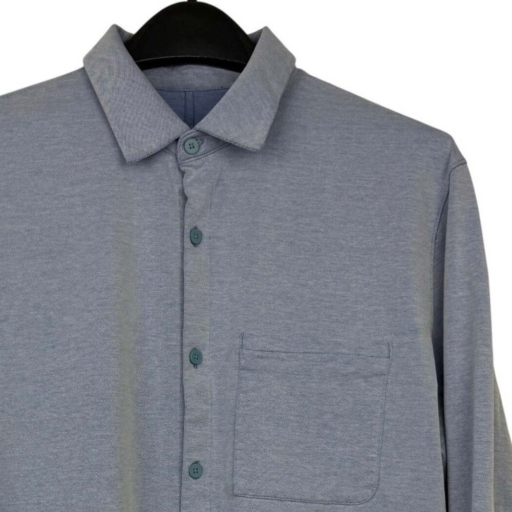 Lululemon Commission Shirt Button Down Mens Large Performance Stretch Long Slv
